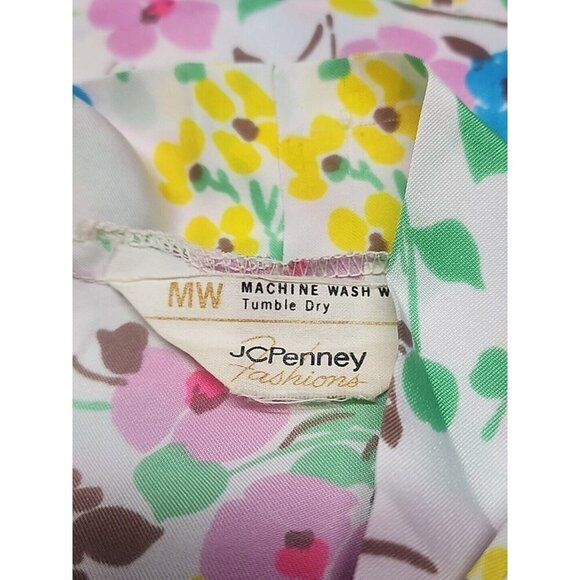 Vintage 70's JC Penny womans Bow collar Floral Blouse Office Geek Grandma Core - Picture 5 of 9